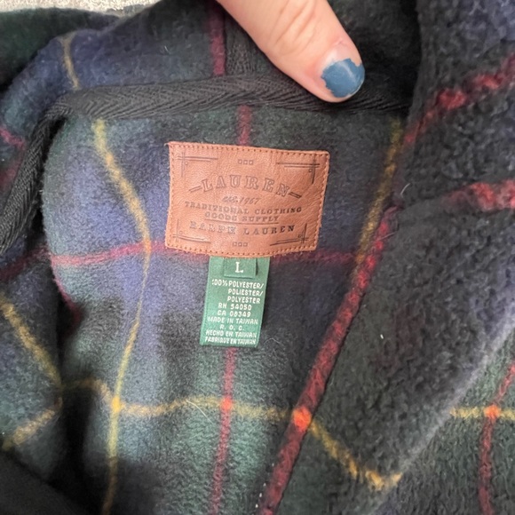 Lauren Ralph Lauren Tartan Plaid Fleece Vest With Hood Size L - Picture 6 of 9